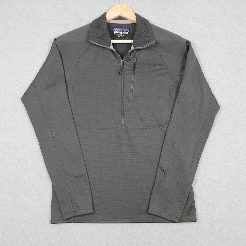 Patagonia R1 Pullover Mens Small Black Fleece 1/2 Zip Polartec Waffle Regulator